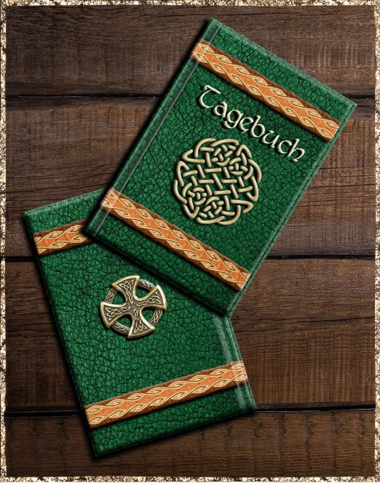 Keltisches Tagebuch in grüner Lederoptik